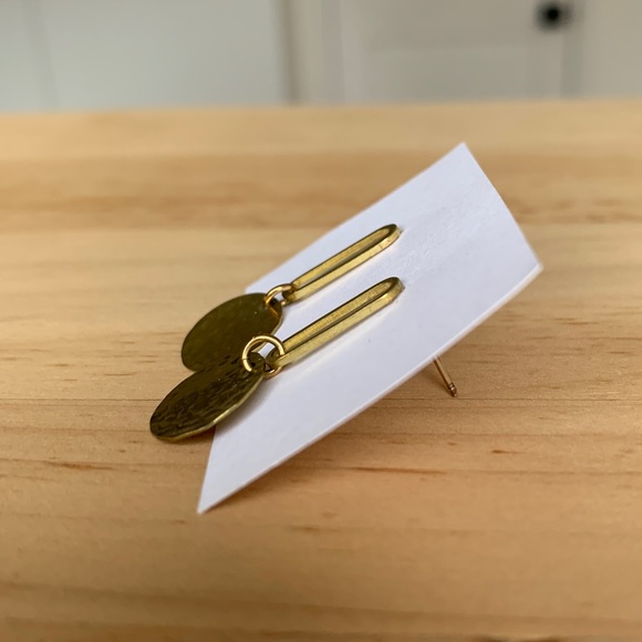 Brass Hammer-pressed Earrings - Picture 3 of 5